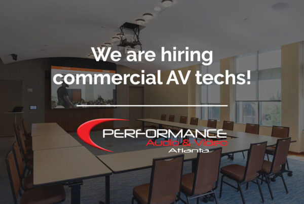 Performance AV is hiring qualified Commercial Audio Video AV techs in the Atlanta, GA area