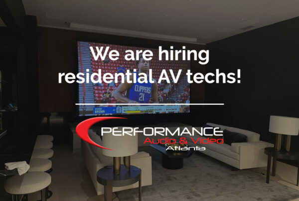 Performance AV is hiring qualified Residential Audio Video AV techs in the Atlanta, GA area